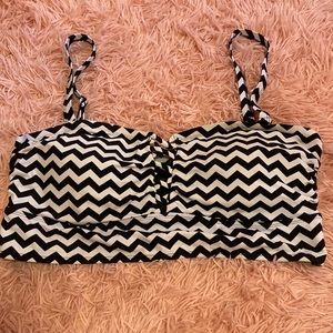 Black and white Torrid swim top